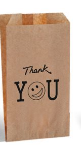 ΧΑΡΤΟΣΑΚΟΥΛΑ KRAFT ΚΑΦΕ THANK YOU 25x38