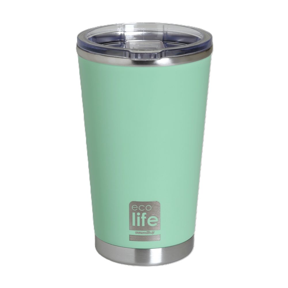 COFFEE THERMOS 370ml MINT ΜΕ ΔΙΑΦΑΝΟ ΚΑΠΑΚΙ ECOLIFE