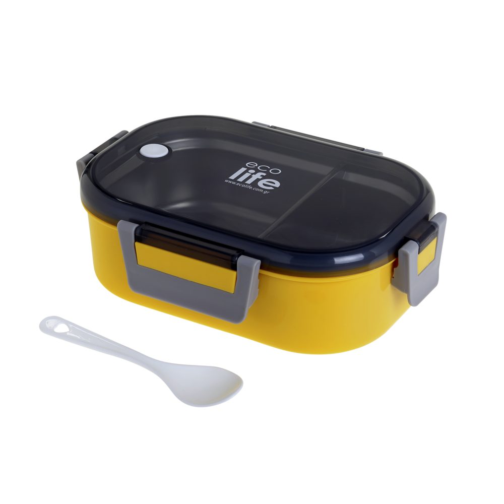 ΦΑΓΗΤΟΔΟΧΕΙΟ ΜΕ ΧΩΡΙΣΜΑ 900ml YELLOW ECOLIFE