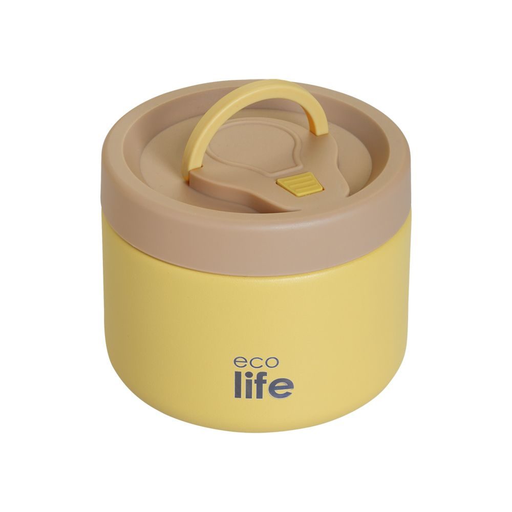 ΦΑΓΗΤΟΔΟΧΕΙΟ ΘΕΡΜΟΣ ΣΤΡΟΓΓΥΛΟ 650ml ΚΙΤΡΙΝΟ ECOLIFE