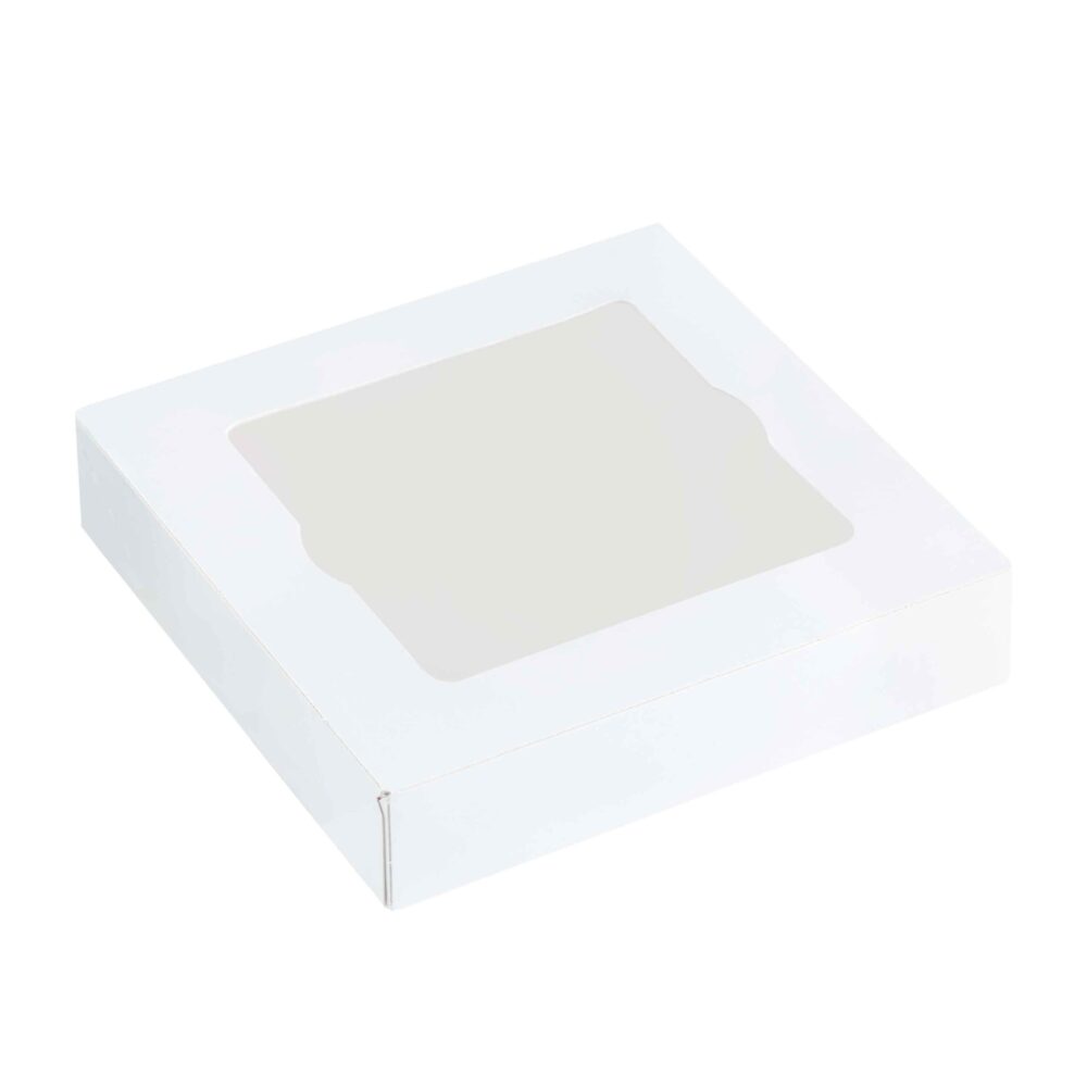 ΚΑΠΑΚΙ ΜΕ ΠΑΡΑΘΥΡΟ ΓΙΑ ΒΑΣΗ ΣΑΛΑΤΑΣ 750/1250ml 15x15x3cm 50τεμ ΛΕΥΚΟ