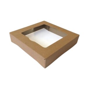 ΚΑΠΑΚΙ ΜΕ ΠΑΡΑΘΥΡΟ ΓΙΑ ΒΑΣΗ ΣΑΛΑΤΑΣ KRAFT 750/1250ml 15x15x3cm 50τεμ