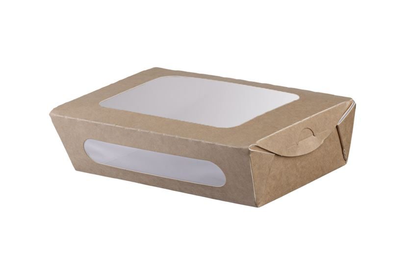 ΚΟΥΤΙ ΦΑΓΗΤΟΥ KRAFT 1000ml ΔΙΠΛΟ ΠΑΡΑΘΥΡΟ 20x12x5cm 50τεμ