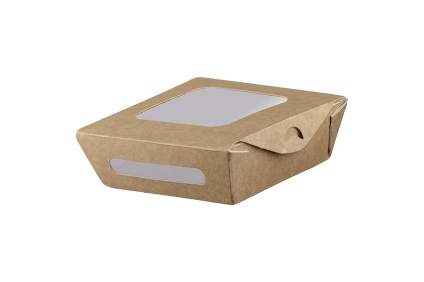 ΚΟΥΤΙ ΦΑΓΗΤΟΥ KRAFT 500ml ΔΙΠΛΟ ΠΑΡΑΘΥΡΟ 12x12x4cm 50τεμ