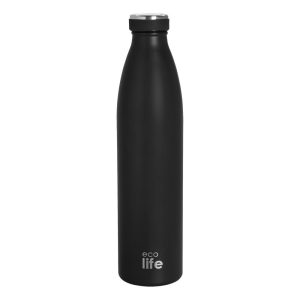 ΜΕΤΑΛΛΙΚΟ ΜΠΟΥΚΑΛΙ ΘΕΡΜΟΣ 1lt SLIM BLACK ECOLIFE