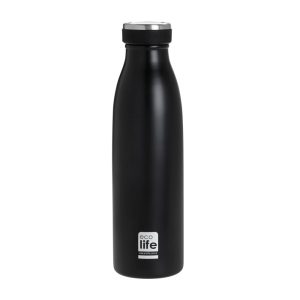 ΜΕΤΑΛΛΙΚΟ ΜΠΟΥΚΑΛΙ ΘΕΡΜΟΣ 1lt SLIM BLACK ECOLIFE
