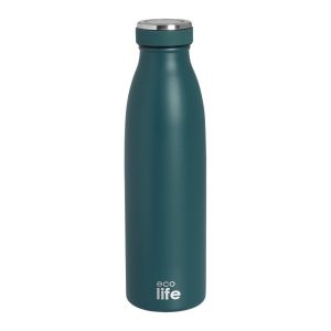 ΜΕΤΑΛΛΙΚΟ ΜΠΟΥΚΑΛΙ ΘΕΡΜΟΣ 1lt SLIM BLACK ECOLIFE