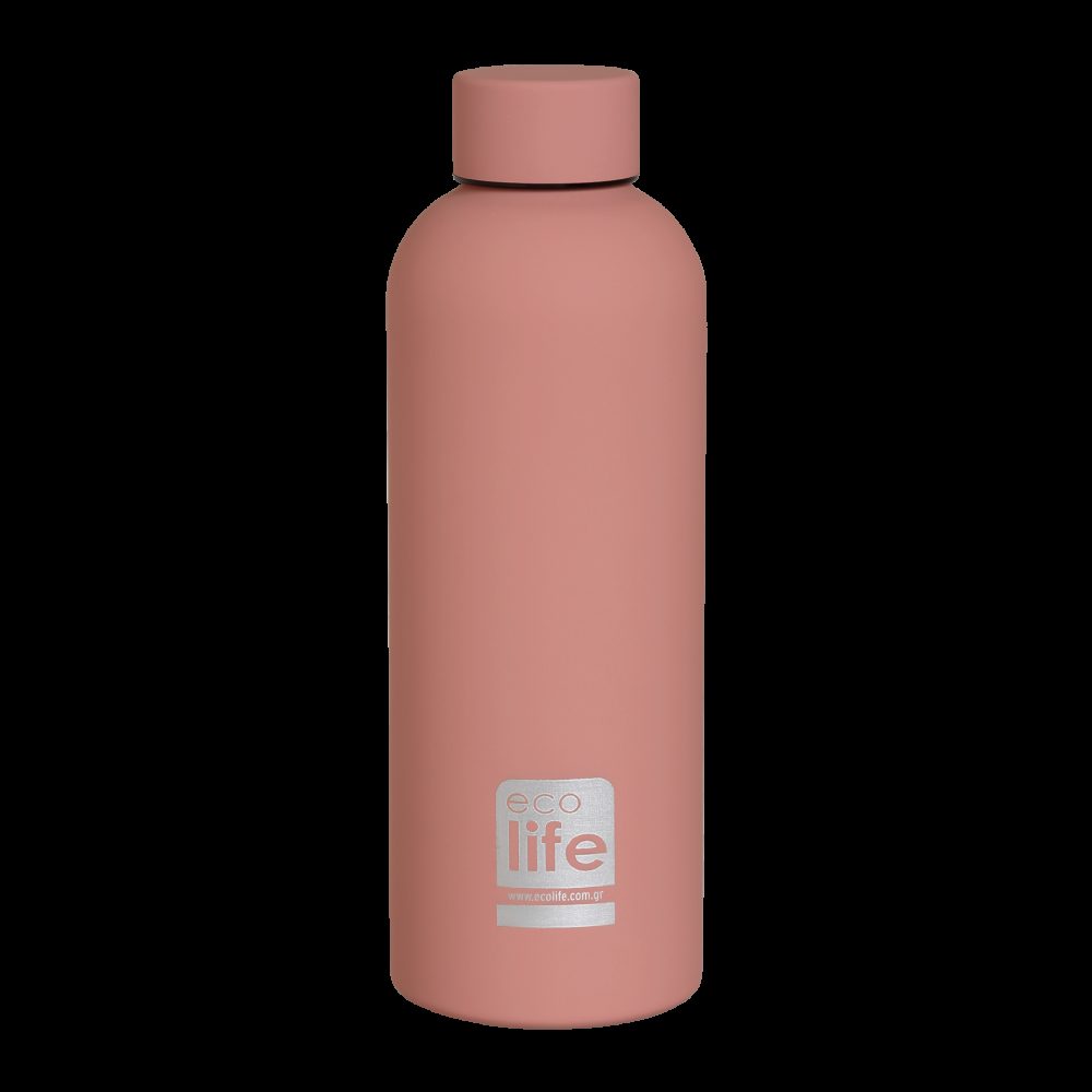 ΜΕΤΑΛΛΙΚΟ ΜΠΟΥΚΑΛΙ ΘΕΡΜΟΣ 500ml DUSTY PINK ECOLIFE