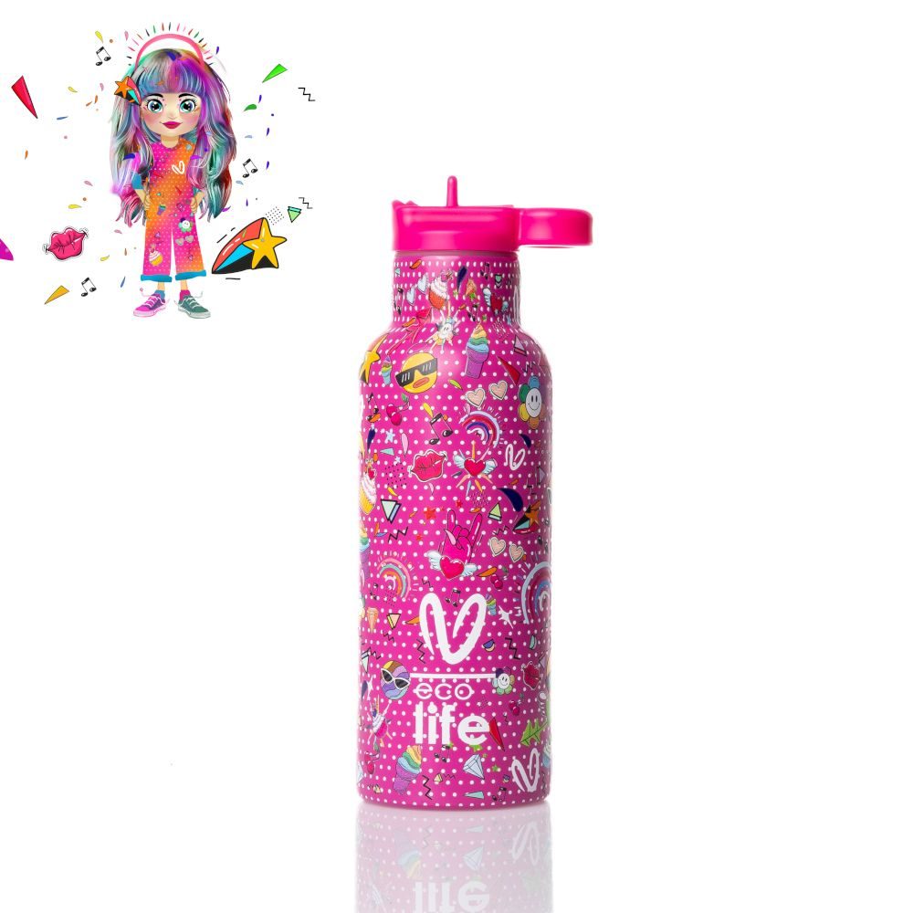 ΜΕΤΑΛΛΙΚΟ ΜΠΟΥΚΑΛΙ ΘΕΡΜΟΣ 500ml VASILIKI ECOLIFE