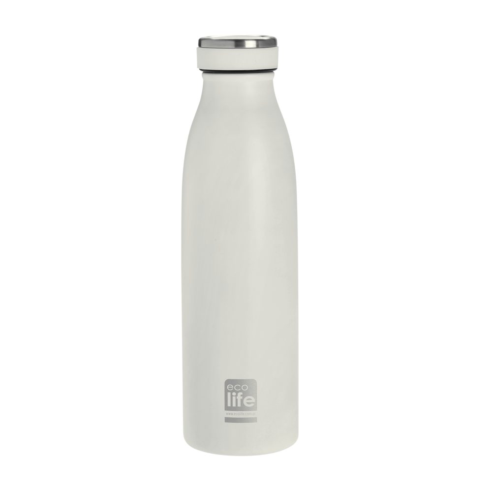 ΜΕΤΑΛΛΙΚΟ ΜΠΟΥΚΑΛΙ ΘΕΡΜΟΣ 500ml WHITE SLIM ECOLIFE