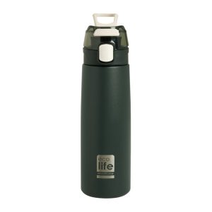 ΜΕΤΑΛΛΙΚΟ ΜΠΟΥΚΑΛΙ ΘΕΡΜΟΣ 1lt SLIM BLACK ECOLIFE