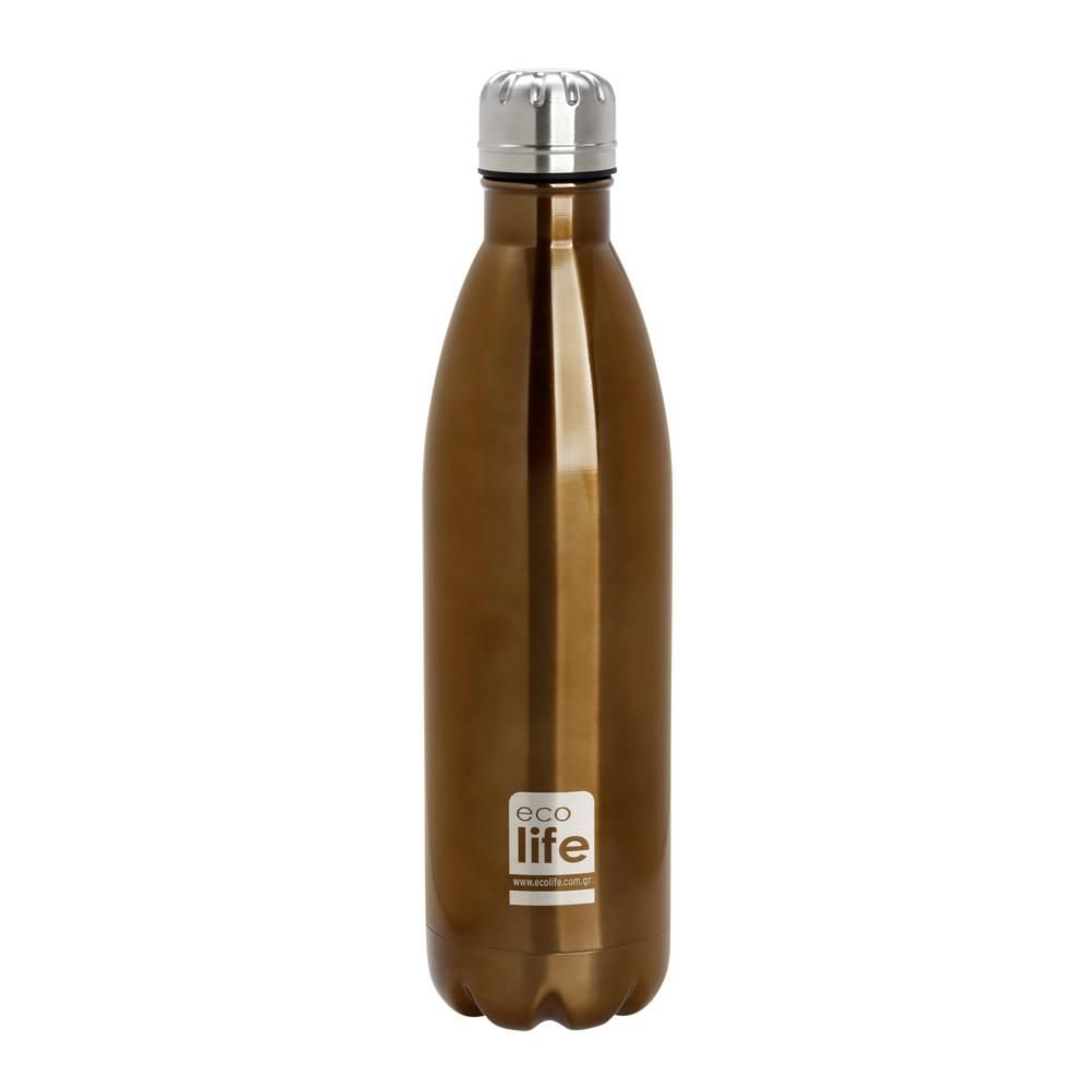 ΜΕΤΑΛΛΙΚΟ ΜΠΟΥΚΑΛΙ ΘΕΡΜΟΣ 750ml BRONZE ECOLIFE
