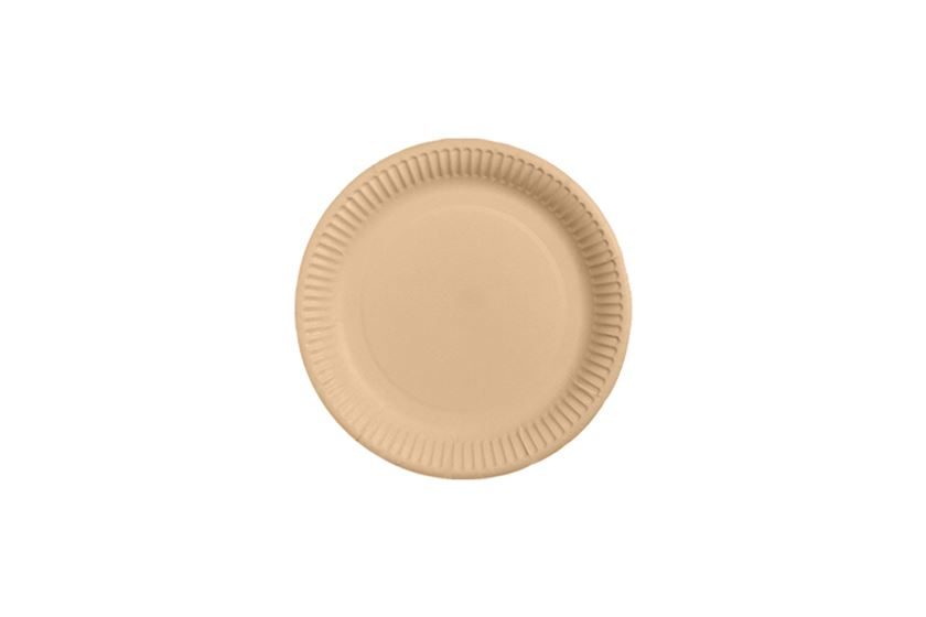 ΠΙΑΤΟ ΣΤΡΟΓΓΥΛΟ ΧΑΡΤΙΝΟ KRAFT 18cm 50τεμ