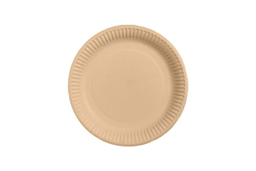 ΠΙΑΤΟ ΣΤΡΟΓΓΥΛΟ ΧΑΡΤΙΝΟ KRAFT 23cm 50τεμ