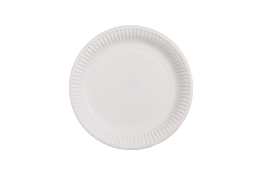 ΠΙΑΤΟ ΣΤΡΟΓΓΥΛΟ ΧΑΡΤΙΝΟ ΛΕΥΚΟ 23cm 50τεμ