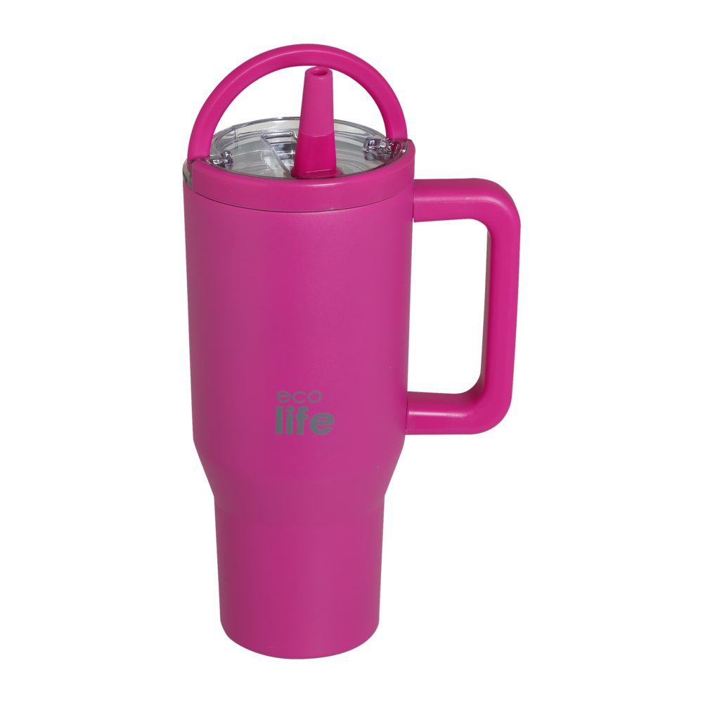 ΠΟΤΗΡΙ ΘΕΡΜΟΣ ΜΕ ΚΑΛΑΜΑΚΙ 900ml 2HANDLES NEON MAGENTA ECOLIFE