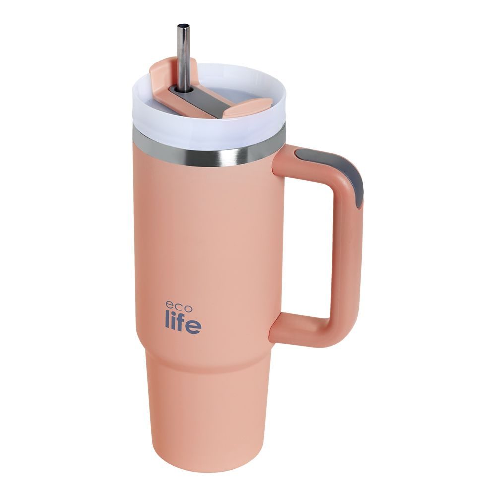 ΠΟΤΗΡΙ ΘΕΡΜΟΣ ΜΕ ΚΑΛΑΜΑΚΙ 900ml FLAMINGO PINK ECOLIFE