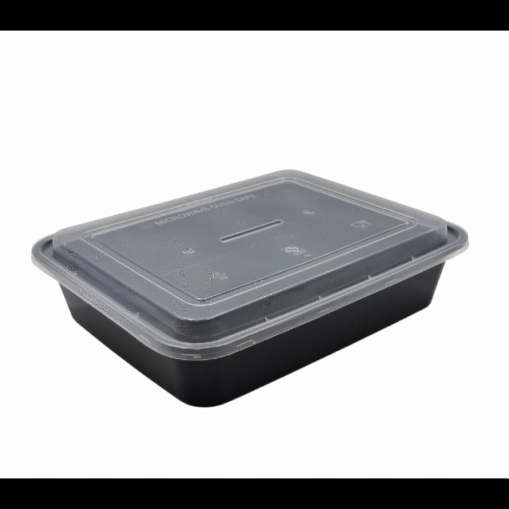 ΣΚΕΥΟΣ ΜΑΥΡΟ MICROWAVE PP 1600cc + ΚΑΠΑΚΙ 50τεμ