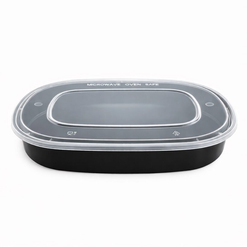 ΣΚΕΥΟΣ ΜΑΥΡΟ MICROWAVE PP 1800cc + ΚΑΠΑΚΙ 50τεμ