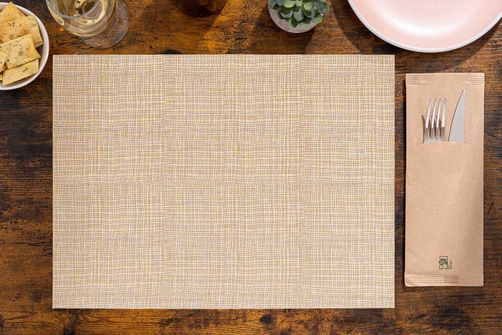 ΣΟΥΠΛΑ PLAIN CANVAS ΚΡΕΜ/ΚΑΦΕ 30Χ40cm 250τεμ