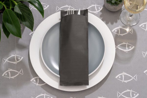 ΘΗΚΗ ΜΑΧΑΙΡΟΠΙΡΟΥΝΩΝ SLIM LINE PLAIN ΜΑΥΡΗ 125τεμ
