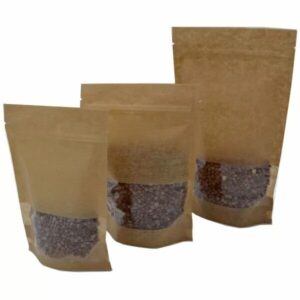 ΧΑΡΤΟΣΑΚΟΥΛΑ DOY PACK KRAFT ΜΕ ΠΑΡΑΘΥΡΟ 15x18cm 100τεμ