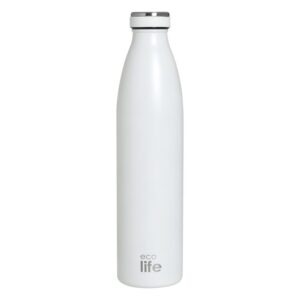 ΜΕΤΑΛΛΙΚΟ ΜΠΟΥΚΑΛΙ ΘΕΡΜΟΣ 1lt SLIM WHITE ECOLIFE