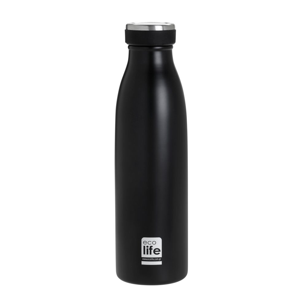 ΜΕΤΑΛΛΙΚΟ ΜΠΟΥΚΑΛΙ ΘΕΡΜΟΣ 500ml BLACK SLIM ECOLIFE
