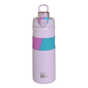 ΜΕΤΑΛΛΙΚΟ ΜΠΟΥΚΑΛΙ THERMOS 500ML PINK WITH SILICON GRIP ECOLIFE