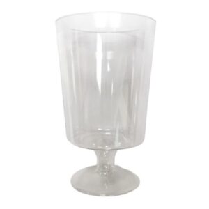 ΠΟΤΗΡΙ ΠΛΑΣΤΙΚΟ CRYSTAL (PS) ΚΡΑΣΙΟΥ ΜΕ ΠΟΔΙ 180 ml 10τεμ.